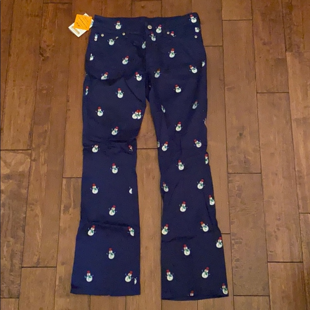 Loudmouth Golf Snowman embroidered pants NWT